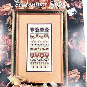 Just Nan SEPTEMBER SONG Chart Stitch Diagram Cross Stitch Pattern Apples Acorns